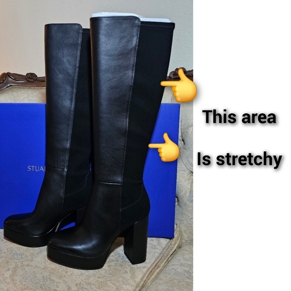 Stuart Weitzman Leather Platform Party Boots - Picture 10 of 13